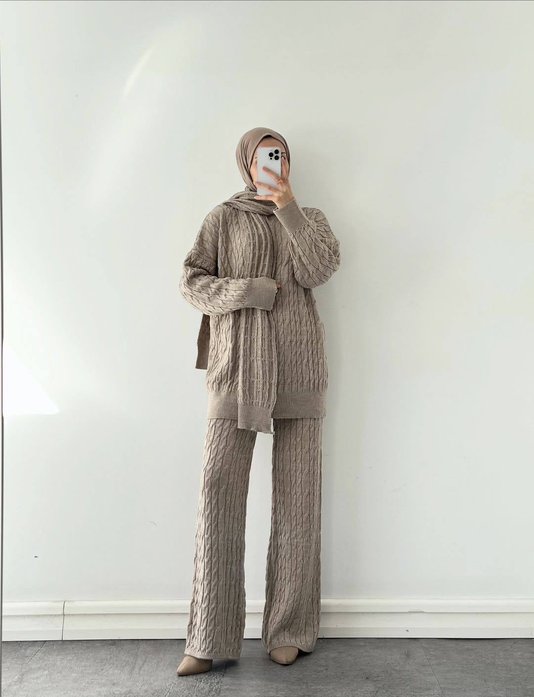 Ensemble Torsadée avec Écharpe
